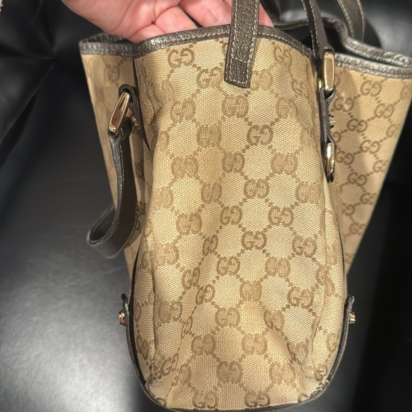 Authentic Gucci GG Canvas Abbey Tote Shoulder handbag bag